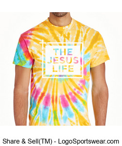 Kaydens Favorite T-Shirt: The Jesus Life - Tie-Dye Adult 100% Cotton T-shirt Design Zoom